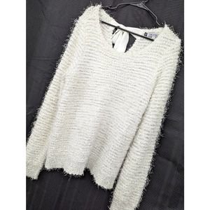 NWOT! JENNIFER LOPEZ! CREAM, WHITE EYELASH NUBBY KNIT SWEATER! SZ XL